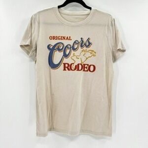 Coors Rodeo T Shirt Beige Graphic Tee Short Sleeve Men's Size Large